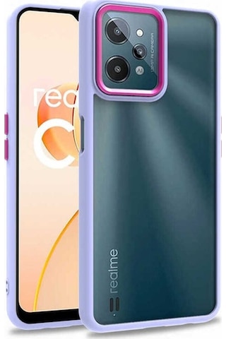 Realme C31 Kılıf Zore Flora Kapak Lila