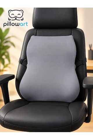 Pillowart Ortopedik Visco Sırt Bel Destek Minderi Anatomik Lomber Omurga Destekli Ergonomik Bel Yastığı