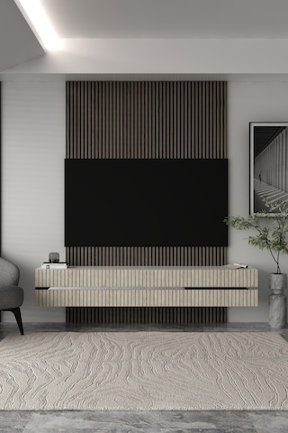 180dhdtda5btg Tedy Duvara Monte Pleksi Lazer Desen Tv Sehpası Beyaz-traverten-gümüş