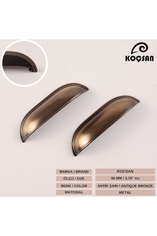 Midye Kulp Lüks Country Mutfak Mobilya Dolap Çekmece Kulpu Gri Midye Tas 96 Mm