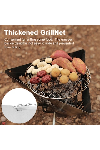 Ise Mount Gümüş Paslanmaz Çelik Mangal Taşınabilir Kamp Piknik Barbekü Gümüş