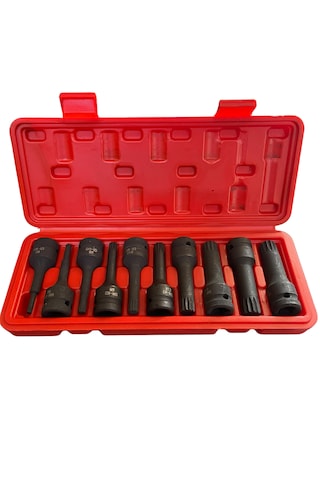 10 Parça 1/2'' Havalı M Tipi Fare Diş Lokma Seti M5-m6-m8-m9-m10-m12-m14-m16-m17-m18