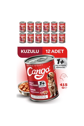 Cango Yetişkin Yaş Köpek Maması Kuzu Etli 415gr 12li