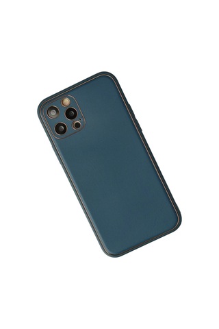 Newface Apple iPhone Uyumlu 12 Pro Max Kılıf Coco Deri Silikon Kapak Semeglbl - 47 - Mavi