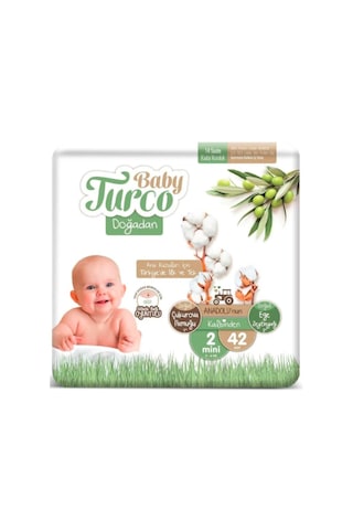 Baby Turco Doğadan Bebek Bezi 2 Numara Mini 42 Adet