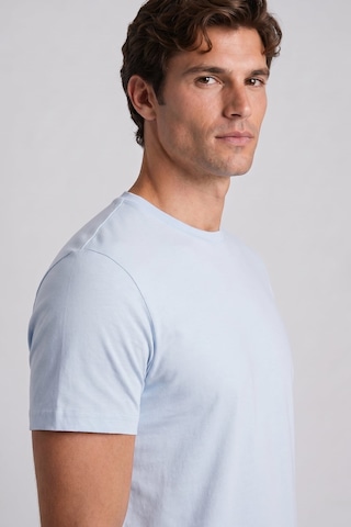Sabri Özel Buz Mavi %100 Pamuk Bisiklet Yaka Düz Renk Basic T-shirt