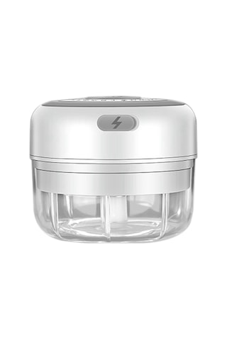 Elektrikli Sarımsak Ezici Mini Doğrayıcı Zencefil Ezici Makinesi Beyaz Beyaz