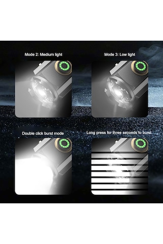 Cbtx S350 Dış Mekan Alüminyum Alaşımlı El Feneri 18350 Pille Çalışan Taşınabilir El Feneri, Saklama Çantası - Dahili Mıknatıs