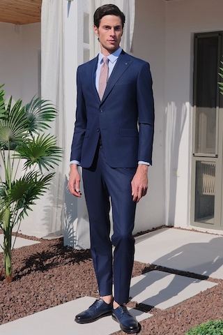 İmza Lacivert Kırlangıç Yaka 6 Drop Slim Fit Tam Astar Esnek Takım Elbise 1001260169 Açık Lacivert
