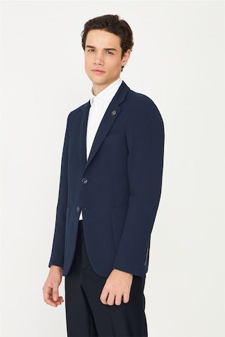 Lacivert Hafif Desenli Blazer Ceket Laci