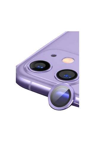 Newface - 656 - Apple iPhone Uyumlu 11 Raze Metal Kamera Lens - Glblseme - - Mor