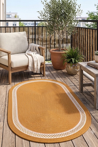Jüt Hasır Oval Kilim Dekoratif Örgü Model Halı Salon Oturma Odası Mutfak Koridor Yatak Odası Banyo Balkon Yolluk Bohem Ev Dekoru 242hasırkrem