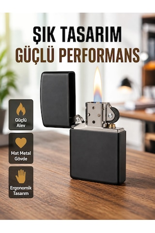 Mey İthalat Tasarım Metal Çakmak Minimal Mat Yüzeyli Ve Şık Görünümlü Ahşap