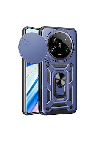Teleplus Xiaomi Mi 14 Ultra Kılıf Magnetik Standlı Kamera Korumalı Slide Sürgülü Cover Kapak