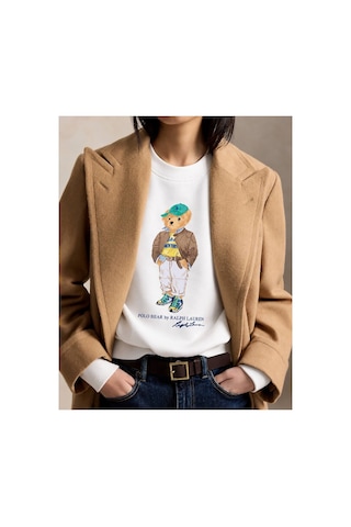 Polo Ralph Lauren Polo Bear Bisiklet Yaka Sweatshirt Beyaz