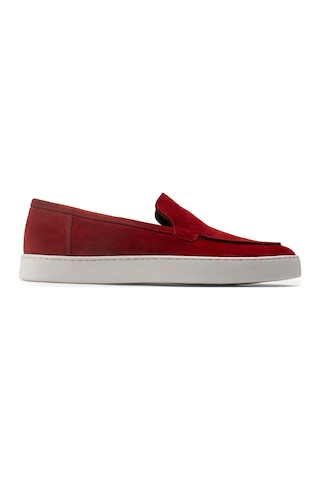 Deery Hakiki Süet Kırmızı Loafer Erkek Ayakkabı - 01865mkrmc01 Kırmızı