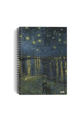 Vincent Van Gogh/starry Night Over The Rhone,1888 / Spiralli Defter 04 / A5 / Çizgisiz / 100 Sayfa