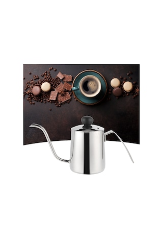 Manuel Demleme İçin Uzun Ağızlı Su Isıtıcısı, Ergonomik Saplı Paslanmaz Çelik Kahve Potu, Rahat Saplı Pour Over Kahve Potu Ve Diğer