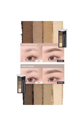 Sıcak Alt Tonlu Kaş Farı Paleti Clıo Kill Brow Shaping Powder Brow 01 Natural Warm Brown 01