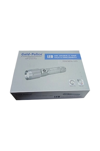 Gold Police Gp-215 Pro Şarjlı El Feneri Pm10 Led Mıklatıslı Çok Renkli