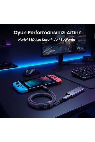 Veggieg 100w Usb-a To Type-c Kablo Usb 3.2 Gen 2 10gbps Data Ve Hızlı Şarj Kablosu 1.5 Metre