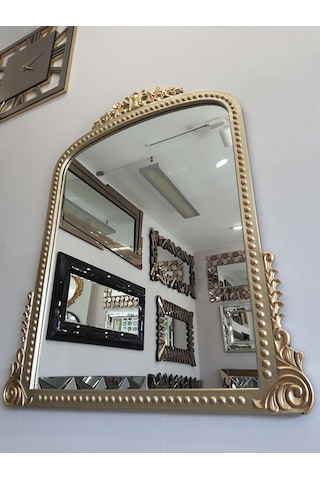 Ayna Denizi Lady Shiny Gold Model Platin Altın Renk Dekoratif Ayna Altın