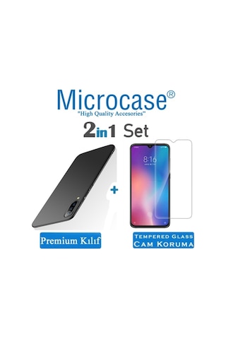 Xiaomi Mi 9 Se Premium Matte Silikon Kilif + Cam (Seçin) 332884310 - Seçenek / Renk-Cam Koruma-Kirmizi-Tempered Glass Istemiyorum