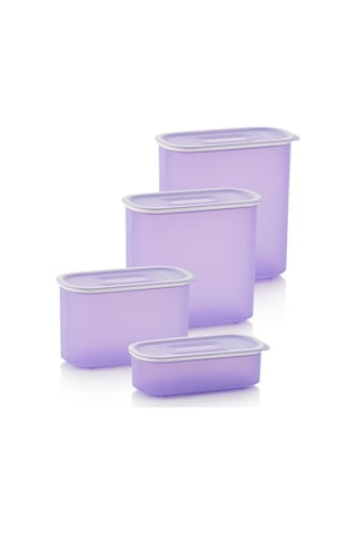 Tupperware Oval Saklama Kabı 4'lü Set Mor