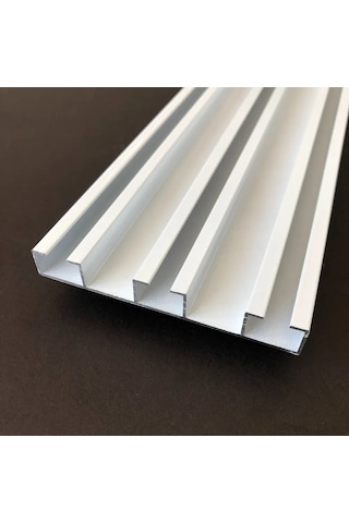 Üç Kanallı 220cm Alüminyum Beyaz Perde Rayı 80mm Kalın Üçlü Korniş
