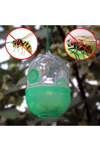 Folinda 3'lü Plastik Arı Yakalama Aleti - Transparent + Yeşil, 11.2x8.2x8.2 Cm, Ev Ve Doğa İçin Güvenli Kullanim, Kolay Temizleme