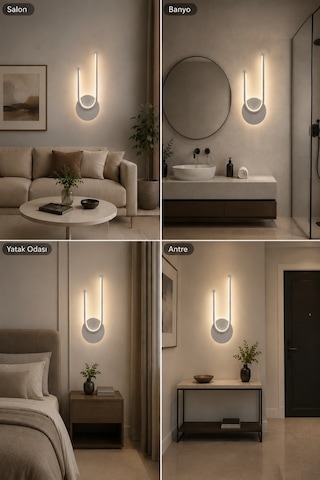 AvizeGO Liva Modern Led Duvar Apliği Günışığı Gri