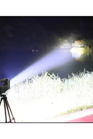 Rongcai Süper Parlak Projektör Su Geçirmez El Feneri 6-8 Led Solar Usb Şarj Edilebilir El Feneri Dış Mekan Cob Siyah