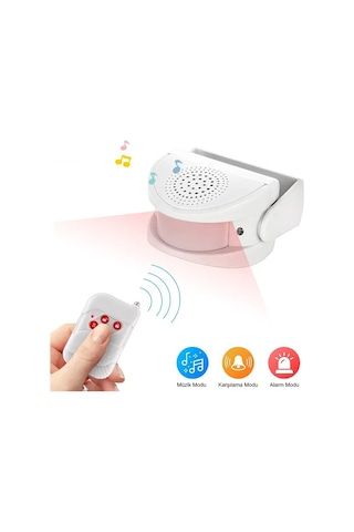 Triline Misafir Karşılama Zili 3 Modlu Kumandalı Hareket Sensörlü Güvenlik Alarm Pır Sensör