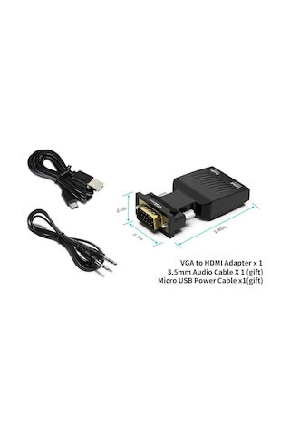 Vga To Hdmi Dönüştürücü Kablo + Ses Destekli Hdmı Mg-2170 (468082090)
