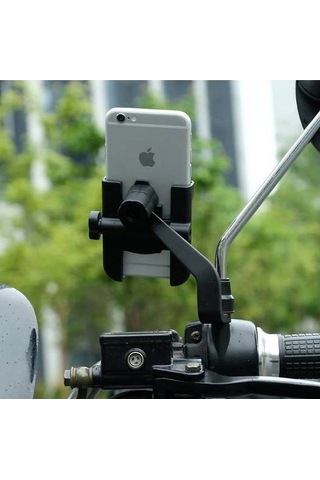 Pazly Tutucu - Motosiklet Telefon Montajı, 360 Dönebilir Alüminyum Gidon Braketi - Qf - -