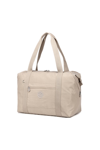 Smart Bags Orta Boy Su Geçirmez Extra Hafif Krınkıl Kumaş El Valizi Ve Spor Çantası Bej