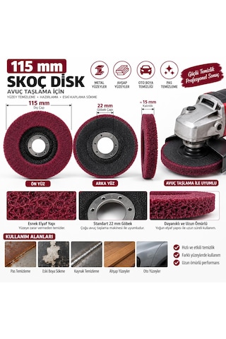 115 Mm Skoç Disk Avuç Taşlama Uyumlu