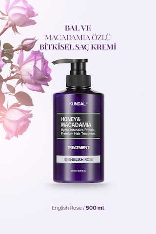 Kundal Honey & Macadamia English Rose Protein Destekli Besleyici Saç Kremi 500 ML