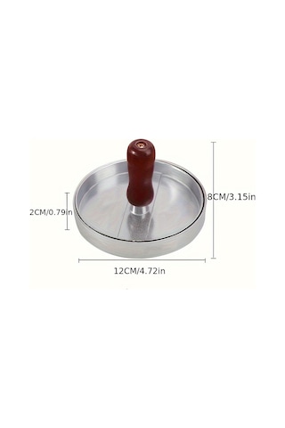 Pazly--1 Adet Yapışmaz Burger Pres Patty Yapıcı - Metal Hamburger Kalıbı Sığır Eti, Peynir, Vejetaryen Burger Yapımı İçin, Mangal Izgara Pişirmeye Uygun Siyah