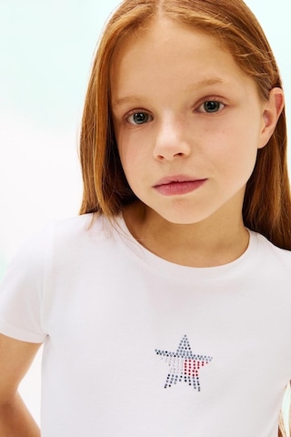 Tommy Hilfiger Kız Çocuk Tişört Kg0kg09097-16139 Beyaz