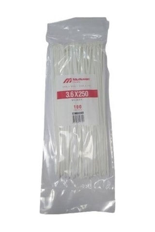 Mutlusan 3.6x250 Beyaz Kablo Bağı 100 Lü