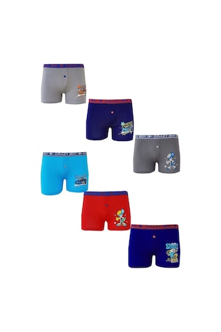 Tutku 6Lı Erkek Çocuk Renkli Baskılı Boxer Külot