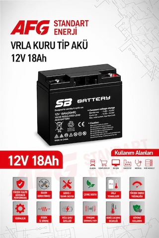 Sb Battery 12v 18ah Bakımsız Kuru Akü