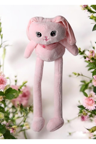 İthal Kumaş Kulakları & Ayakları Uzayıp Küçülen Sevimli Tavşan Peluş Oyuncak & Uyku Arkadaşı 75 Cm. 001