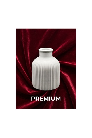 Premium - İthal Kalitesi - Pürüzsüz - 10cm - Çizgili Pampas Vazosu - Kuru Çiçek Vazosu Çok Renkli