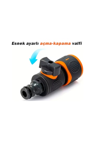 Car-fil Hızlı Bağlantılı Bahçe Hortumu Adaptörü 1/2 Uyumlu, Vanalı Konnektör 1/2"