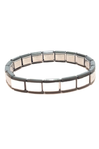 Çelik Bileklik İtalyan Charm Model Unisex Erkek Kadın 3 Mm 18 Cm Ortası Gümüş Siyah Black Gümüş - Siyah