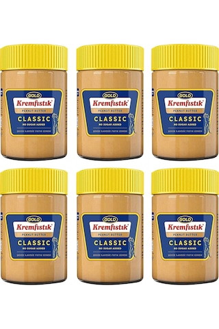 Gold Fıstık Ezmesi Classic Şekersiz 340 Gr X 6 Adet
