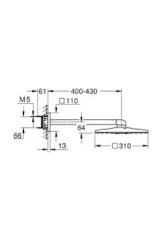 Grohe Rainshower Smartactive 310 Cube Tepe Duşu Seti 430 Mm, 2 Akışlı - 26479gn0 Krom Kaplama