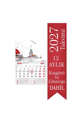 2027 Ekonomik Gemici Takvimi Denizci Duvar Takvimi 33 X 47,5 CM